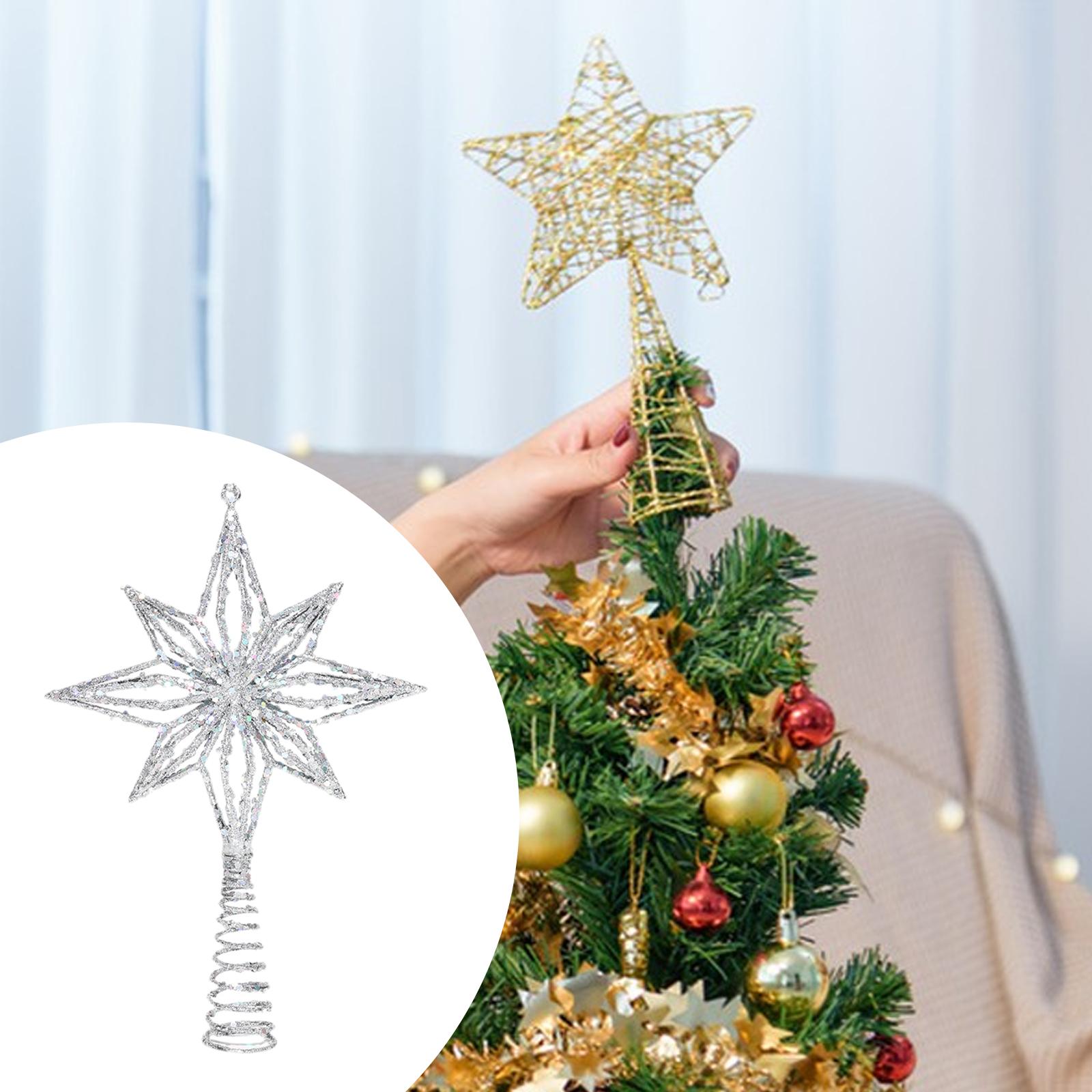 Star Tree Topper - スターツリートッパー装飾ギフト中空デザインクリエイティブクリスマスデコレーションホーム用