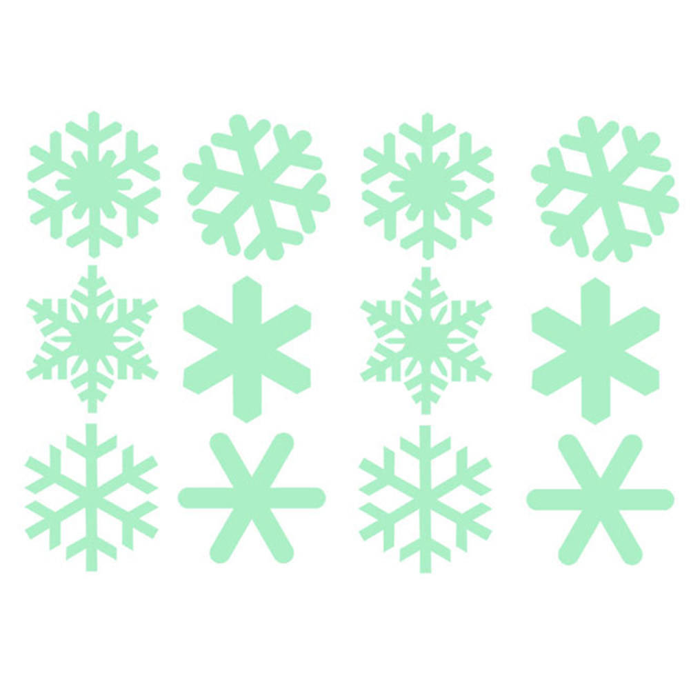 Snowflake Window Decal - 1セット 光るクリスマススノーフレークウォールステッカー 暗闇で光る壁画デカール 取り外し可能な粘着剤 窓、ドア、車、店舗の装飾用
