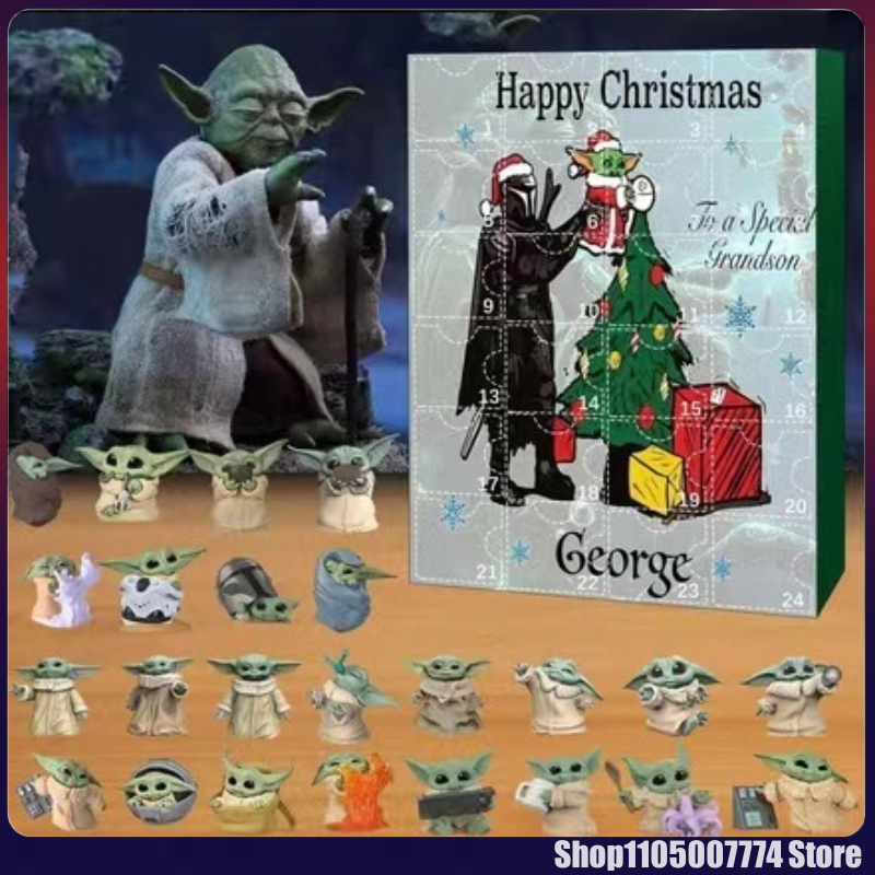 Advent Calendar Gift - 24 日間のクリスマスアドベントカレンダースターウォーズフィギュアヨーダロボット人形カウントダウンカレンダーホームキッズギフトフェスティバル装飾おもちゃ