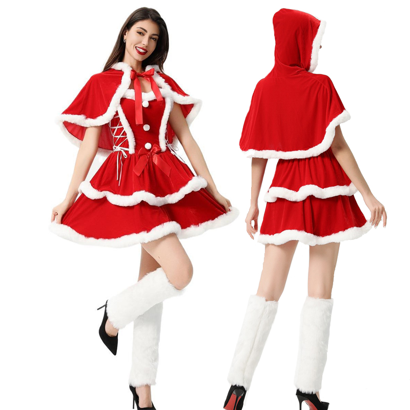 カーニバルホリデーサンタクロース女性用コスチューム複数クリス - Elf Costume Christmas のレビューと価格