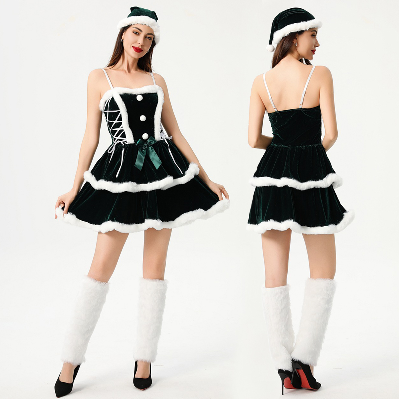 カーニバルホリデーサンタクロース女性用コスチューム複数クリス - Elf Costume Christmas のレビューと価格