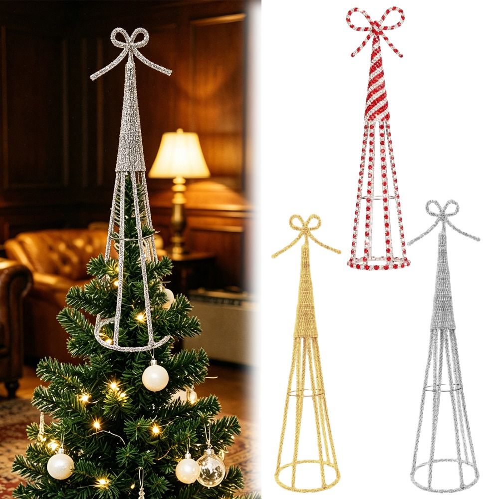 錬鉄製クリスマスツリートッパースター ラインストーンリボン  - Star Tree Topper のレビューと価格