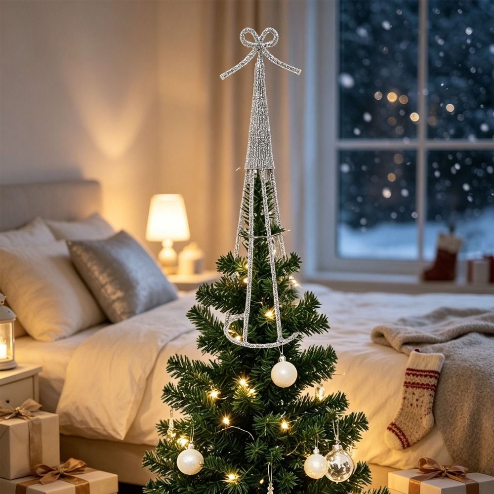 錬鉄製クリスマスツリートッパースター ラインストーンリボン  - Star Tree Topper のレビューと価格