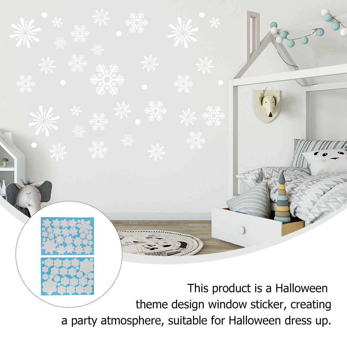2枚組 雪の結晶型粘着デカール 透明背景 リアルなデザイン  - Snowflake Window Decal のレビューと価格