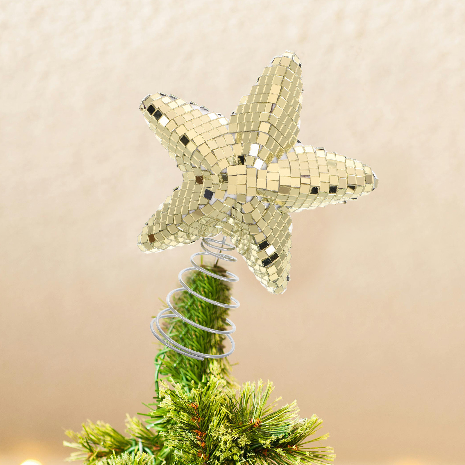 クリスマスツリー用スタートッパー ディスコボール グリッター - Star Tree Topper のレビューと価格
