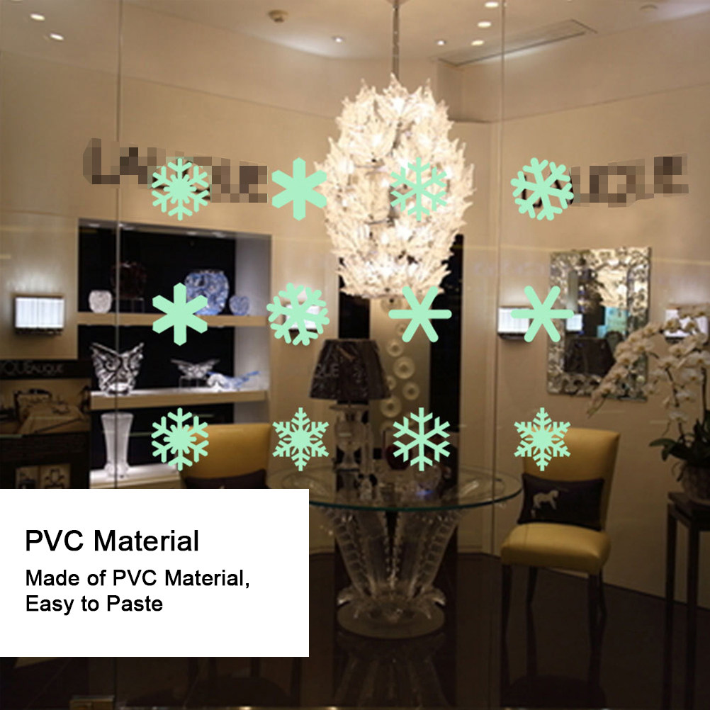 1セット 光るクリスマススノーフレークウォールステッカー 暗 - Snowflake Window Decal のレビューと価格