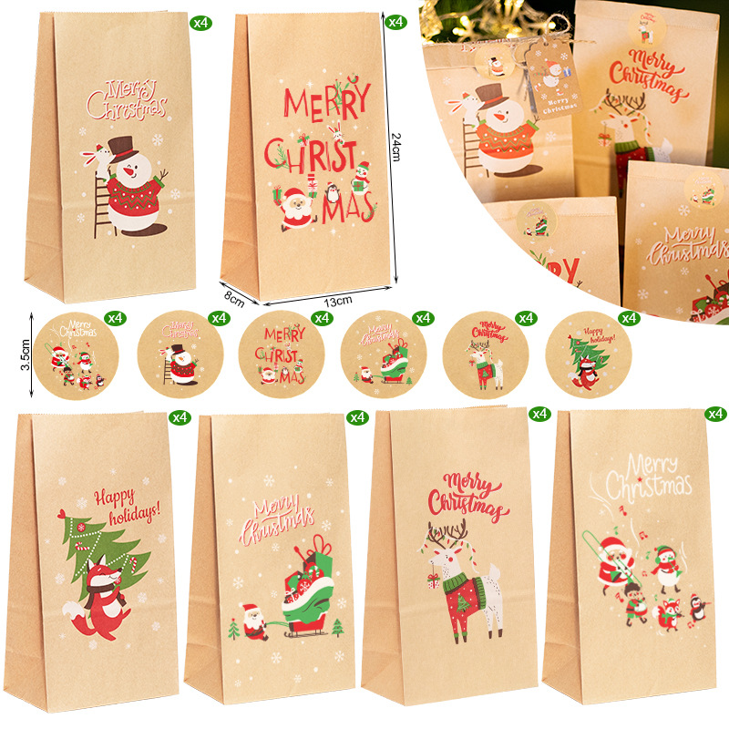 クリスマスギフト用クラフト紙袋,キャンディークッキー包装,ク - Advent Calendar Gift のレビューと価格